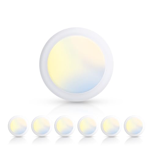 ECOELER 5CCT Selectable LED Flush Mount Ceiling Light, 6 Inch Dimmable Disc Lights, 16.5W 1100LM, Low Profile Surface Mount Ceiling Lights for Kitchen, Garage, Laundry, ETL&FCC, 6 Pack - color: 5CCT (2700K/3000K/4000K/5000K/6000K), size: 6 - Pack