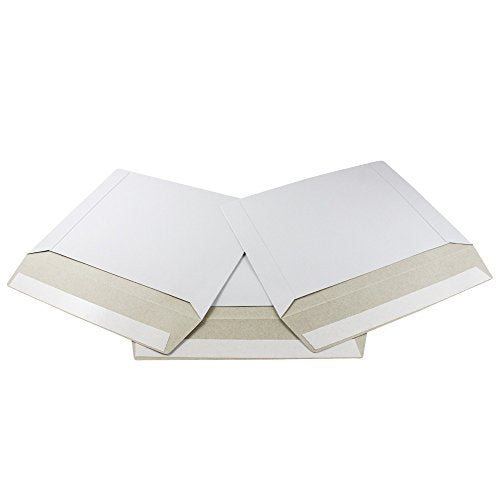 HGP 6" x 8", 15 pack, White Keep Flat Cardboard Mailer Photo Document Self-Seal Shipping Envelope
