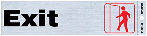 Hillman 839834 Exit Self-Adhesive Sign (2" x 8"),Silver - size: 1 Count (Pack of 1)