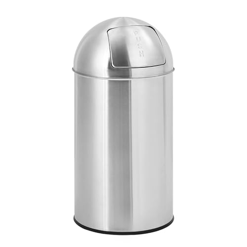 GlowSol Heavy Duty Commercial/Kitchen Trash Can, 70L/18 Gallon Fingerprint-Proof, Stainless Steel Garbage Can with Push Lid, Waste Bin with Removable Inner Bucket for Supermarket Commercial Use
