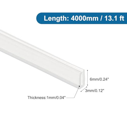 PATIKIL 13Ft U Channel Edging Trim 1/32" Slot Fits 1/64"-5/128" Edge - size: 13Ft Long,1/32" Slot,15/64"Wx5/128"Tx1/8"H