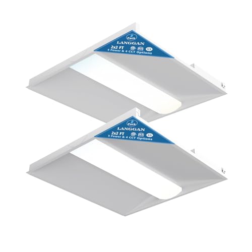 2 Pack 2x2 LED Troffer Light,4CCT 5WAAT Selectable,ETL&DLC Listed - size: 2×2 2PACK