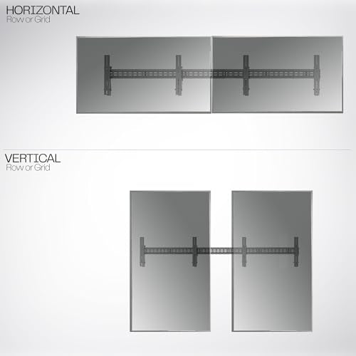 VIVO Black Pop-Out 1x2 Video Wall Mount for 37-65 in TVs, MOUNT-VW65-2 - size: 37" to 65" TVs, style: 1x2 mount