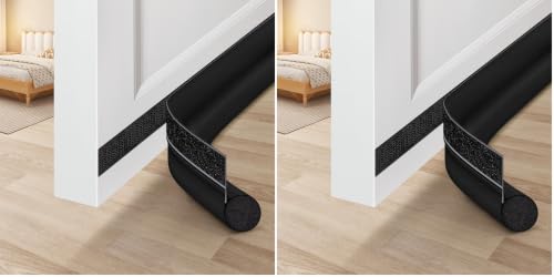 MAXTID Door Draft Stopper 36 Inch Black Adjustable Door Draft Blocker Front Door Draft Guard for Bottom of Doors Weather Stripping Door Seal Strip (Pack of 2) - color: Black, size: 36 inch (Pack of 2)