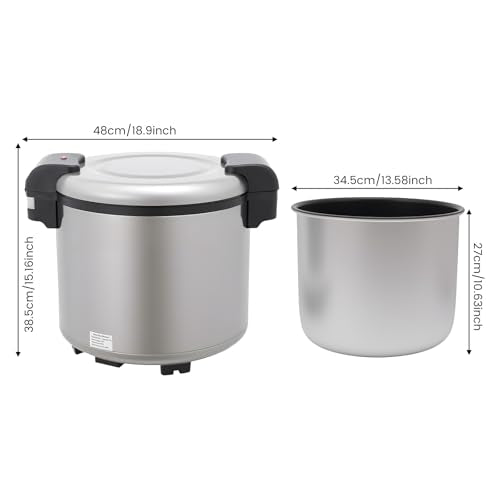 23L Electric Rice Warmer, Stainless Steel Commercial Food Warmer for Rice Soup Catering Restaurant Buffet Kitchen Use Durable Heating Equipment Suitable for Chefs Small Business Large Events