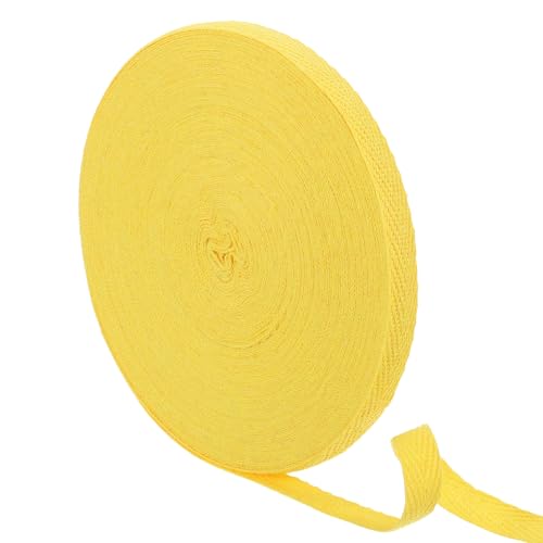 uxcell 23 Yards Cotton Twill Tape, 3/8-inch Herringbone Webbing Ribbon Bias Binding Tapes for Clothes Sewing, DIY Crafting (Bright Yellow) - color: Bright Yellow, size: 3/8-inch