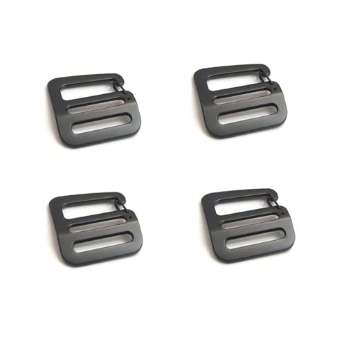 Zinc Alloy G Hook Wave Buckles with Adjustable Spring Door, Tactical Carabiner Backpack Strap Clip Buckle Adjustable Webbing G Shaped Belt Bag Buckle Clips Replacement for 1" Belt - color: Black
