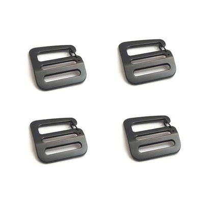 Zinc Alloy G Hook Wave Buckles with Adjustable Spring Door, Tactical Carabiner Backpack Strap Clip Buckle Adjustable Webbing G Shaped Belt Bag Buckle Clips Replacement for 1" Belt - color: Black