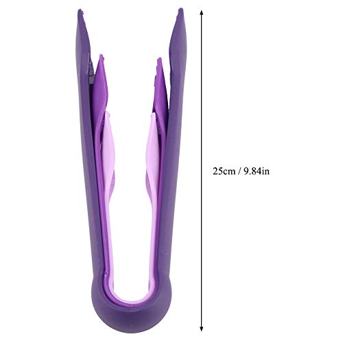 3 Sizes Toaster Tongs, Plastic Tongs Kitchen Tongs Set Bread Clip Anti Slip Food Tongs Heat Resistant Kitchen Baking Tools Space Saving Gifts for Grabbing Food Salad BBQ Vegetable Home Restaurant - color: Purple