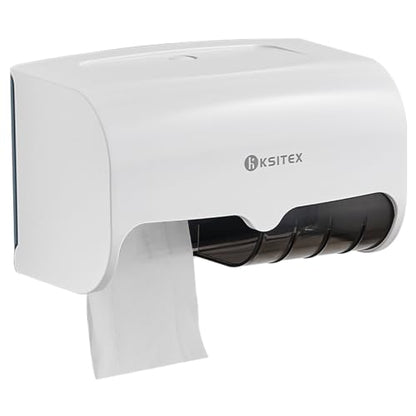 Double Toilet Paper Holder Wall Mount,Hold Two Rolls*4.5”,White - color: White