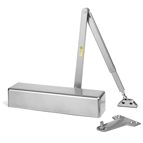 Dynasty Hardware Heavy Duty Hydraulic Door Closer, Adjustable Size 1-6, Commercial Grade, 8500 & 4401 Series, Meets ADA, Sprayed Aluminum & Duronotic Finish