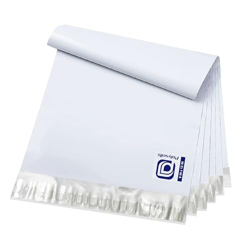 POLYSELLS 1000 pcs 9x12 Inches White x Silver Poly Mailers Shipping Envelopes, Strong Adhesive Sealing, Waterproof, and Tear-resistant Postal Mailing Bags for Clothing and Accessories - size: 9"x12" 1000 PCS