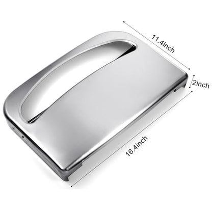 Domensi 2 Pcs Stainless Steel Toilet Seat Cover Dispenser Commercial Toilet Seat Wall Mount Half Fold Cover Holder with Screws for Office Restaurant Home Bathroom School, 16.4 Inch (Silver) - color: Silver