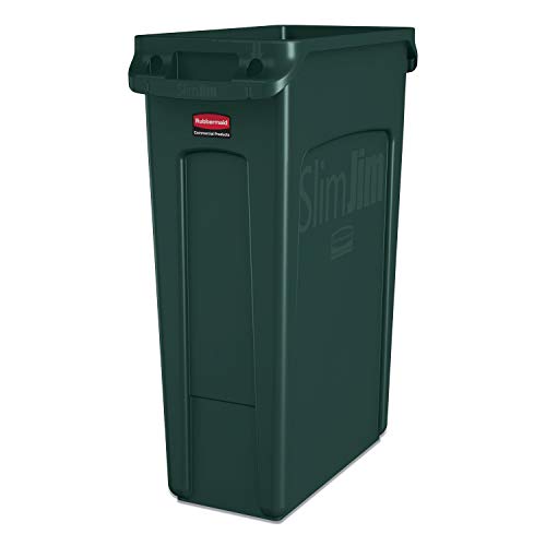Rubbermaid Commercial Products Slim Jim Trash Can, Green, 23-Gallon - color: Green, size: 23 Gal