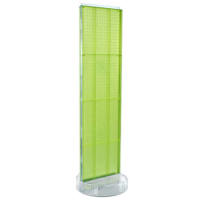 Azar Displays 700780 TWO-SIDED PEGBOARD FLOOR DISPLAY W/C-CHANNEL SIDES ON REVOLVING ROUND STUDIO BASE. PANEL SIZE: 16"W X 60"H, (Lime Green Burst) - color: Lime Green Burst