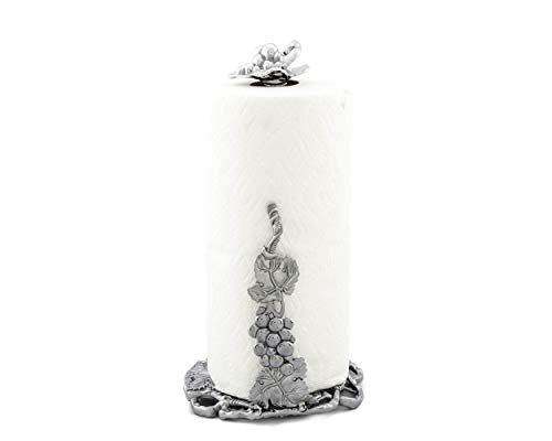 Arthur Court Aluminum Grape Pattern Decorative Countertop Paper Towel Holder Metal 13 inch Standing Tall - size: 13 inches