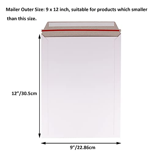 zmybcpack 200 Pack 9X12 inch Self Seal Photo Document Mailers Stay Flat White Cardboard Envelopes White Photography Mailersfor CD, Photos, Document - color: White, size: 9x12" (200 pack)