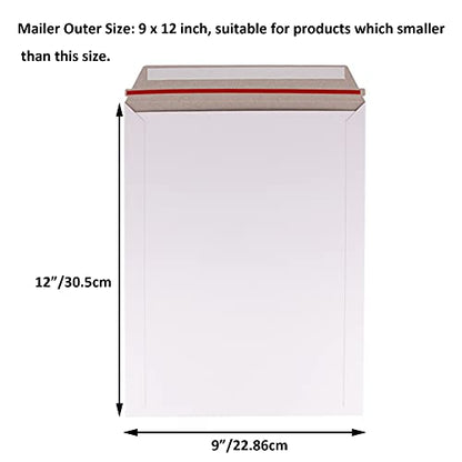 zmybcpack 200 Pack 9X12 inch Self Seal Photo Document Mailers Stay Flat White Cardboard Envelopes White Photography Mailersfor CD, Photos, Document - color: White, size: 9x12" (200 pack)