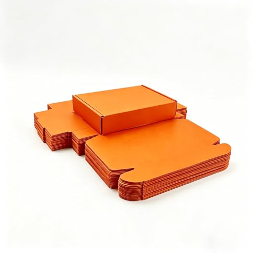 KAXILU Orange Cardboard Boxes Shipping Packaging Boxs 20pcs Shipping Boxs Suitable E-Commerce Packaging Small L8xW5.5xH1.5 inch - color: Orange-2, size: Small-L8xW5.5xH1.5 inch