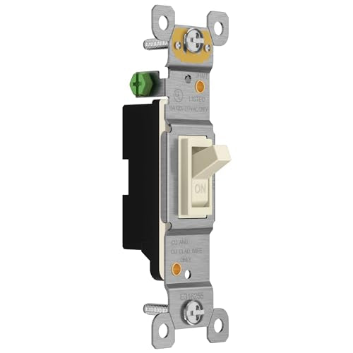 ENERLITES 10 Pack Toggle Light Wall Switch, Single Pole, Light Almond - color: Light Almond, size: Switch without Wall Plate