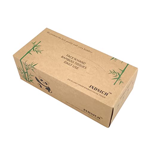 Bamboo Facial Tissues，soft nature bamboo facial tissue,100% virgin bamboo,Bulk carton of 8 boxes (100 Tissues per boxes,800 Tissues Total) | kraft paper Box, 3 Ply tissues