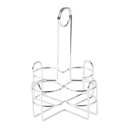 G.E.T. 4-221623 Metal Condiment Condiment Caddy with Number Holder, 4 Compartment, Chrome, 6.5" x 6.5"