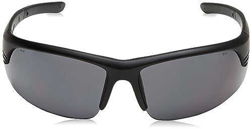 Smith & Wesson Corporal Half Frame Shooting Glasses with No-Slip Rubber,Impact Resistance & Storage Bag for Work,Everyday Use - color: Black With Smoke