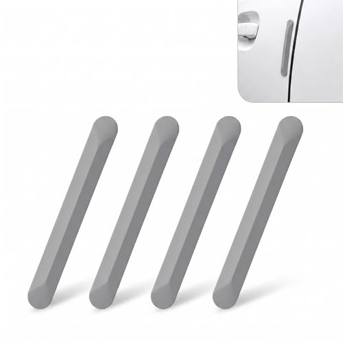 4 PCS Silicone Car Door Edge Guards, Self Adhesive Car Door Protector, Anti-Collision Crash Scratch Strips Protector, Auto Accessories Decorative Strip for Sedans Trucks SUVs (Gray) - color: Gray