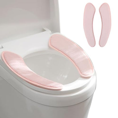 Thick and Warm Toilet Seat Cushion Cover - with Sticky Toilet Seat Cushion - Washable and Reusable Mat for Winter - Double Flap Separation, TPR Back Adhesive, Soft and Protective (Pink) - color: Pink