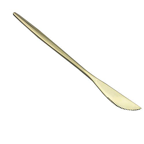 JASHII 24-Piece 304 Stainless Steel Flatware Cutlery Set for 6, Champagne Silverware Set, Mirror Finish, Ideal for Home Wedding Festival Party, Dishwasher Safe (Champagne gold) - color: Champagne Gold