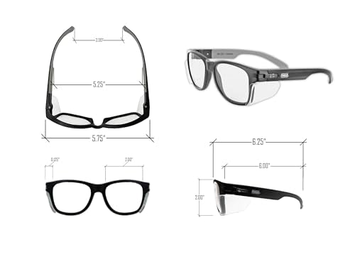 MAGID Gemstone Y50 Performance Anti-Fog Safety Glasses with Side Shields - color: Clear Lens | Black Frame, size: 1 Pair
