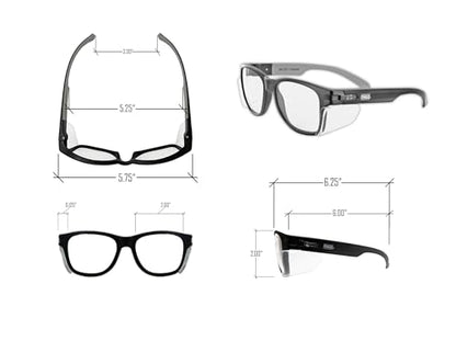 MAGID Gemstone Y50 Performance Anti-Fog Safety Glasses with Side Shields - color: Clear Lens | Black Frame, size: 1 Pair