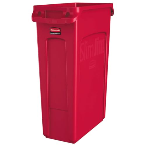 Rubbermaid Commercial Products Slim Jim Trash Can, Red, 23-Gallon - color: Red, size: 23 Gal