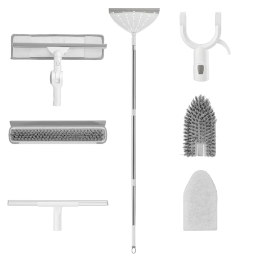 7-in-1 Shower Cleaning Tool, Floor Scrub Brush with 47" Long Handle