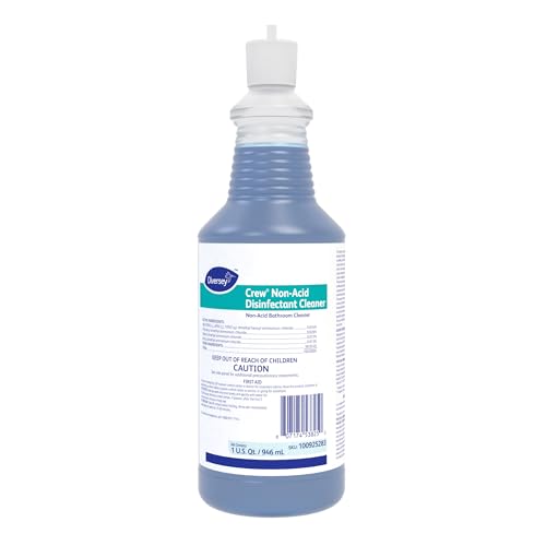 CREW Diversey 100925283 Neutral Non-Acid Bowl & Bathroom Disinfectant, 32 oz Squeeze Bottle, 12/CT - size: 32 Fl Oz (Pack of 12)