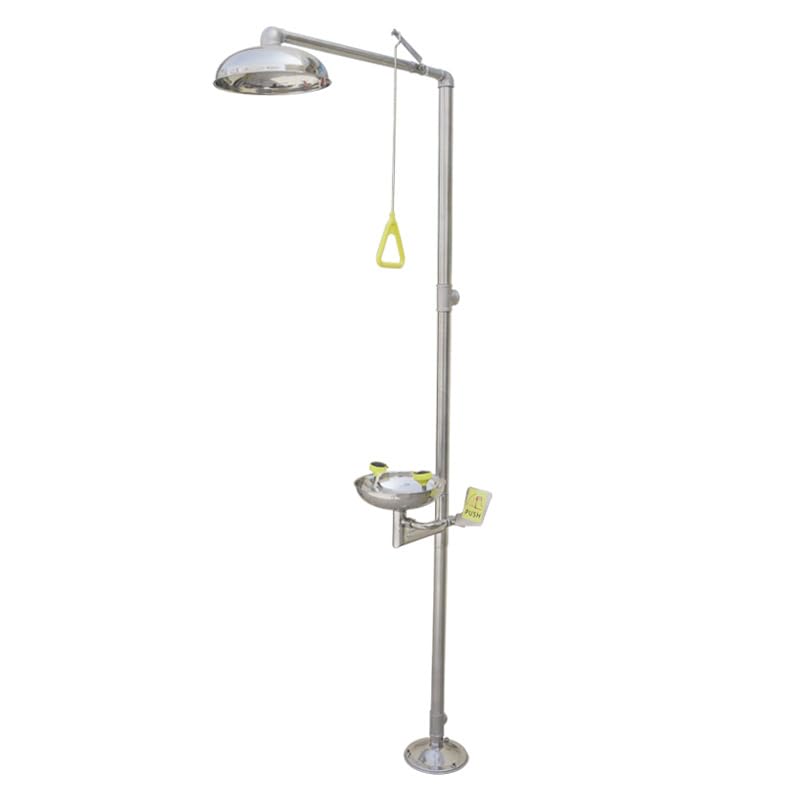 Generic 304 Stainless Steel Combination Eye Wash Station and Shower Shower Eyewash Station Stand Plumbing Eye Washing Unit for Industrial & Commercial & Lab Use