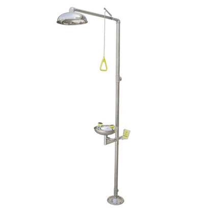 Generic 304 Stainless Steel Combination Eye Wash Station and Shower Shower Eyewash Station Stand Plumbing Eye Washing Unit for Industrial & Commercial & Lab Use