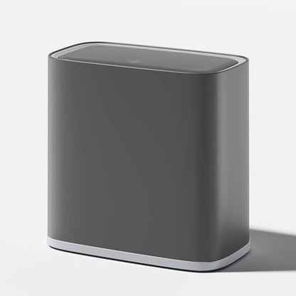 Small Bathroom Trash Can with Lid and Wheels, 8L / 2.1 Gal, Plastic, Gray - color: Grey, size: 8L/2.1Gal