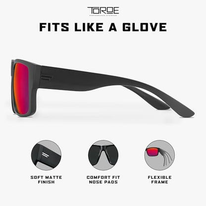 TOROE VALLEY Polarized z87+ Men Sunglasses - color: Matte Black | Black Emblem | Fuze