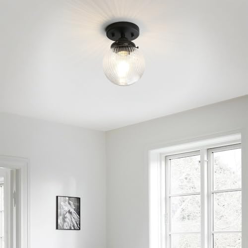 Yosoan 1-Light Indoor Black Flush Mount Hallway Ceiling Light - color: Black