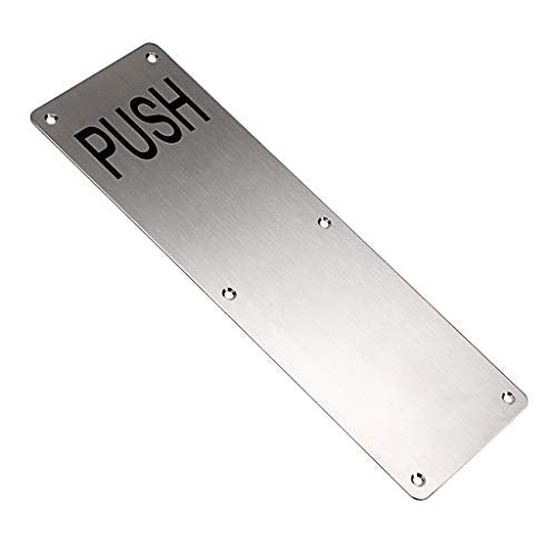 Sumnacon 12 Inch Stainess Steel Door Handle Pull and Push Plate Silver 2 Sets-for Home/Office/Warehouse/Public Places and Suitable of Wooden/Composite Door with Screws - color: Silver