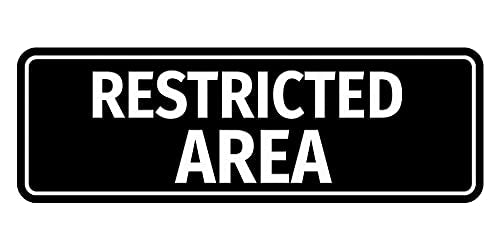 Standard Restricted Area Sign (Black) - Large - color: Black, size: Large (3" x 9")