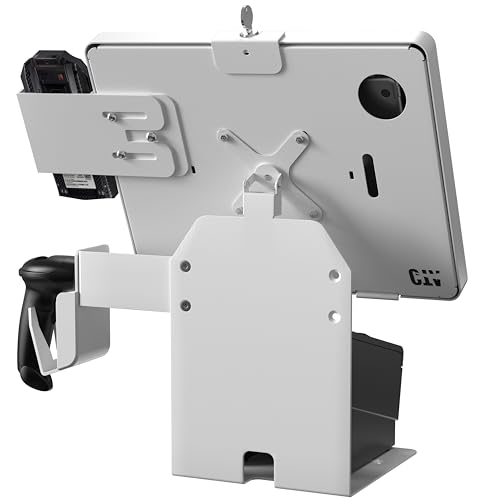 Anti-Theft Kiosk Stand – Point of Sale Station with Credit Card Reader Slot & Printer Slot for iPad 11 (A16) - Pro 11-inch M4 - Air 11-inch M3- iPad 10th Gen - Galaxy Tab & More Tablets
