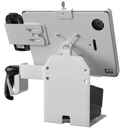 Anti-Theft Kiosk Stand – Point of Sale Station with Credit Card Reader Slot & Printer Slot for iPad 11 (A16) - Pro 11-inch M4 - Air 11-inch M3- iPad 10th Gen - Galaxy Tab & More Tablets
