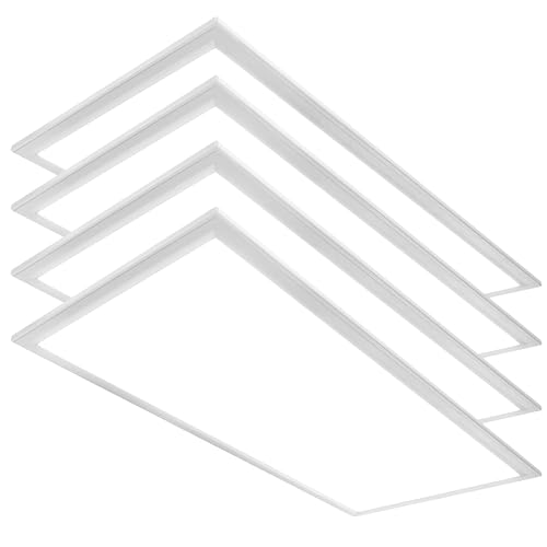 Premium 2x4 Backlit LED Flat Panel Light, 4 Pack, 50W, 5000K