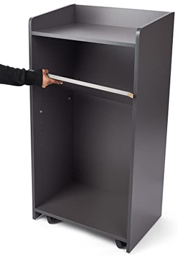 Displays2go Podium Stand, Gray - color: Gray