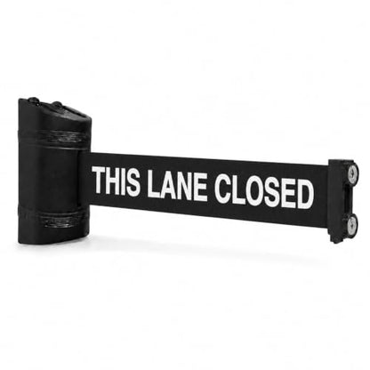 Magnetic Retractable Wall Barrier - Temporary Crowd Control Tool For Safety Queue Solution - 120" Belt Length Coverage with Strong Magnets by VIP Crowd Control (120" This Lane Close) - color: 120" This Lane Close