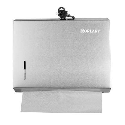 Gorlary Commercial Paper Towel Dispenser Wall Mount, Silver - color: Silver, size: 200 Sheets – Small