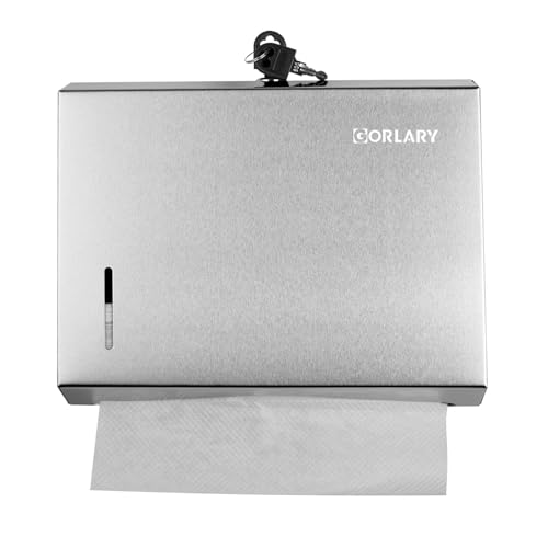 Gorlary Commercial Paper Towel Dispenser Wall Mount, Silver - color: Silver, size: 200 Sheets – Small