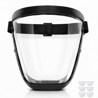 Face Shield, Clear Anti-Fog Full Face Shield for Outdoor Work - color: Upgraded Black